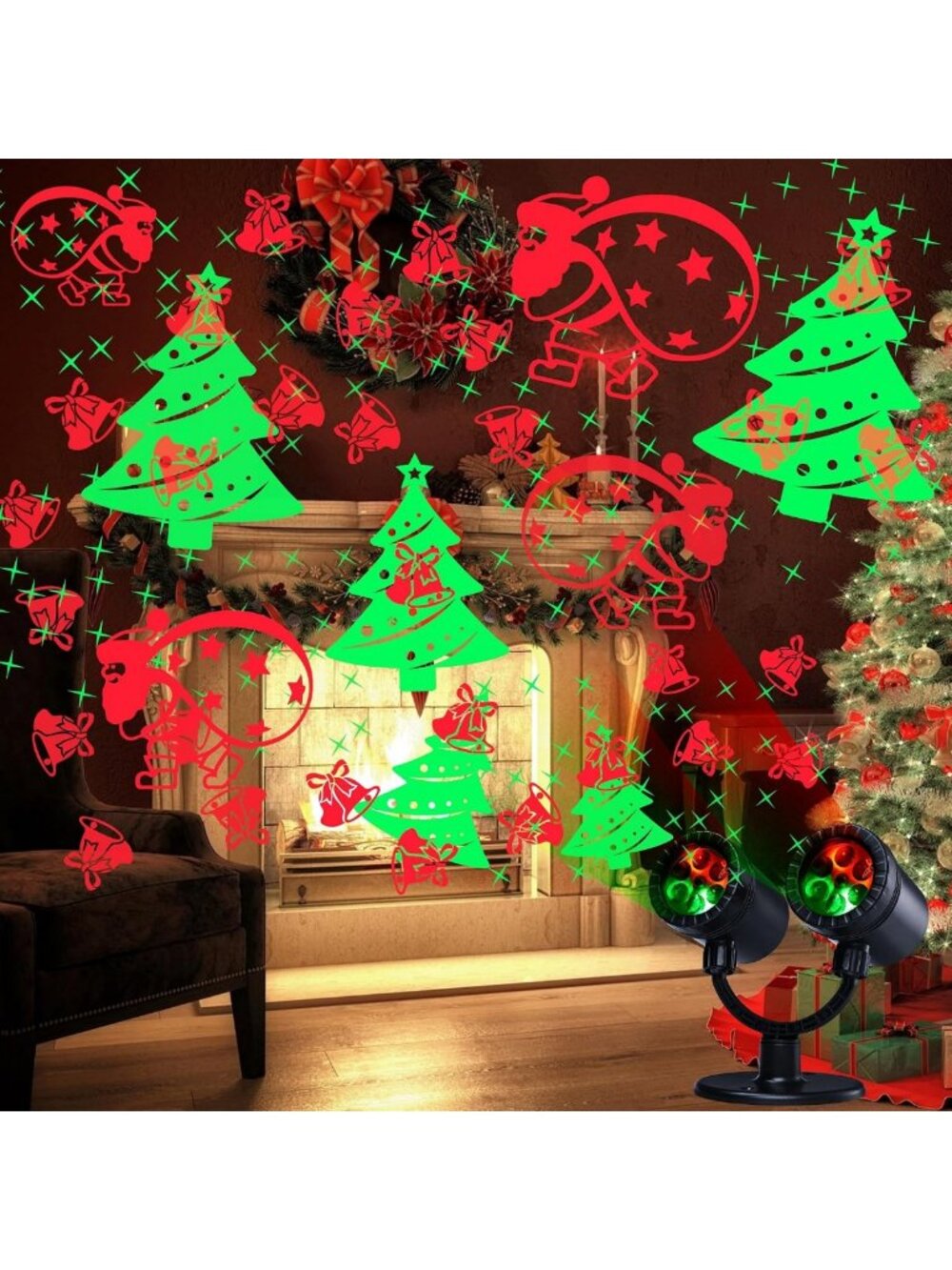 Dynamic Christmas Lights Projector with Timer - Holiday Decor for Indoor/Outdoor